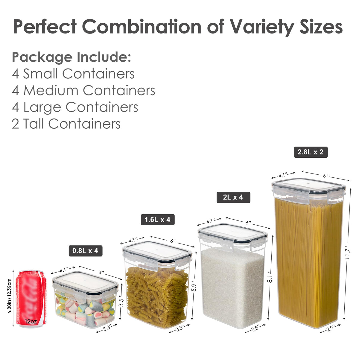 CHEFSTORY tall 2-5qt container preserves flour freshness and visibility.