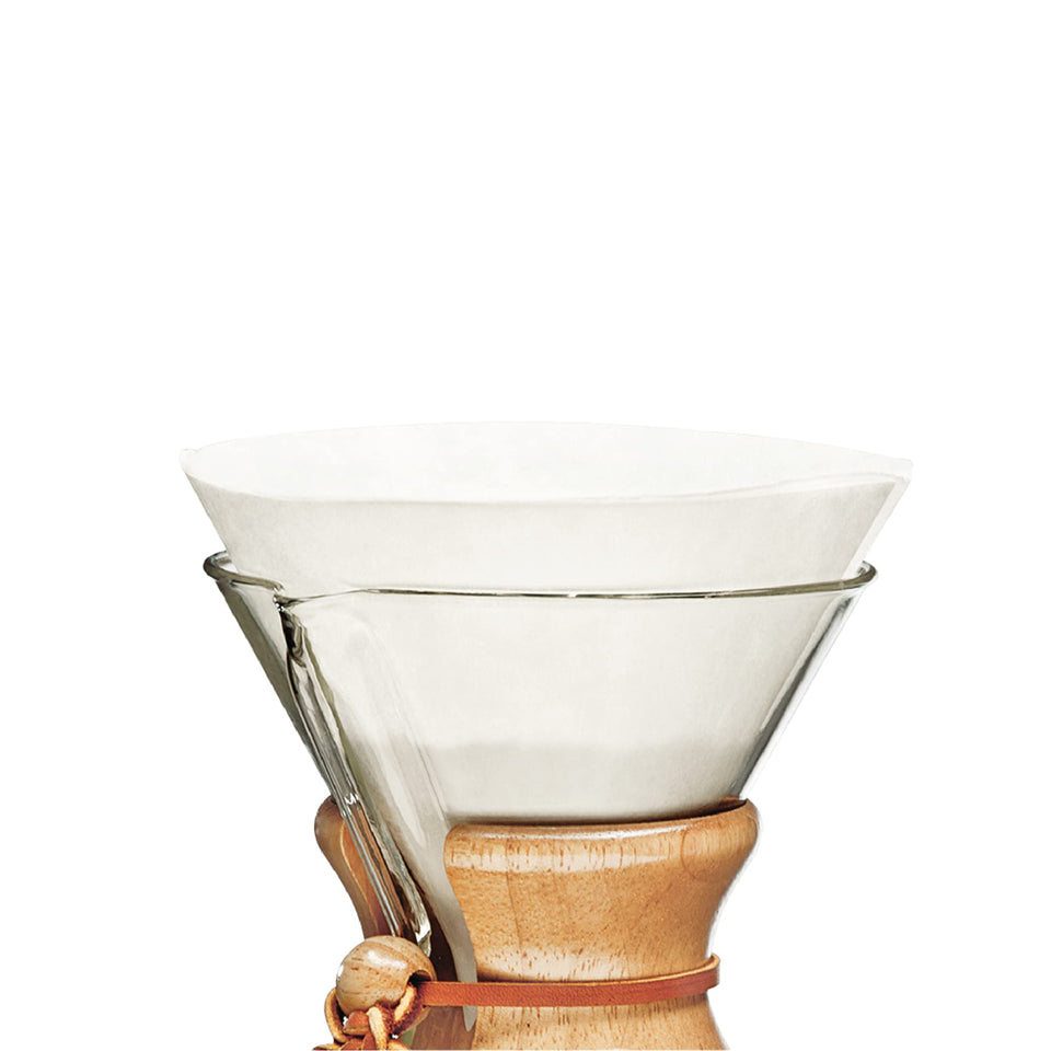 Chemex Bonded Filter Circle 100ct 2-pack, shown in exclusive packaging, with premium filtration benefits.