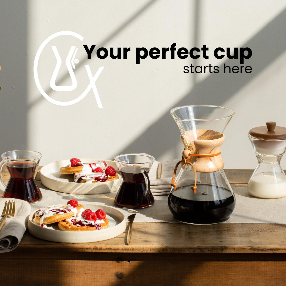 Chemex bonded filter natural square easy cleanup without trays or baskets after brewing.