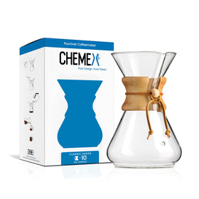 Chemex Classic 10-Cup glass carafe ready for pour-over brewing