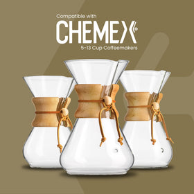 Chemex square filter design demonstrates cone geometry for balanced flavor
