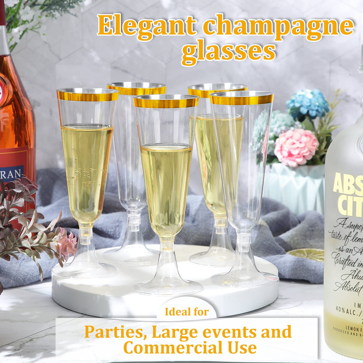 CHENGU champagne flutes family friendly design reduces breakage risk.