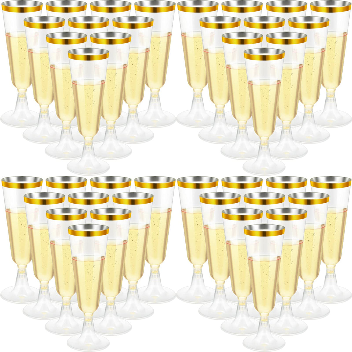 CHENGU champagne flutes top view, 5 oz capacity ideal for elegant toasts.