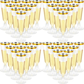 CHENGU champagne flutes top view, 5 oz capacity ideal for elegant toasts.