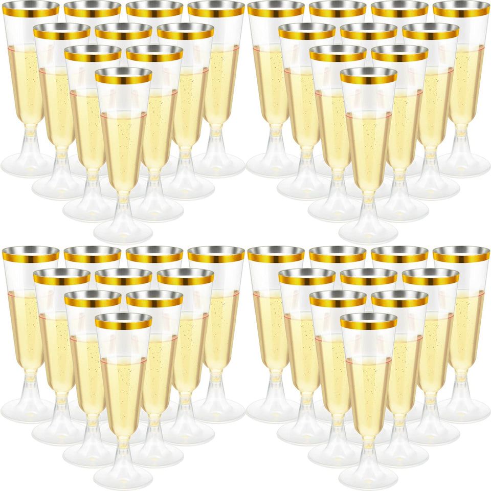 CHENGU champagne flutes top view, 5 oz capacity ideal for elegant toasts.