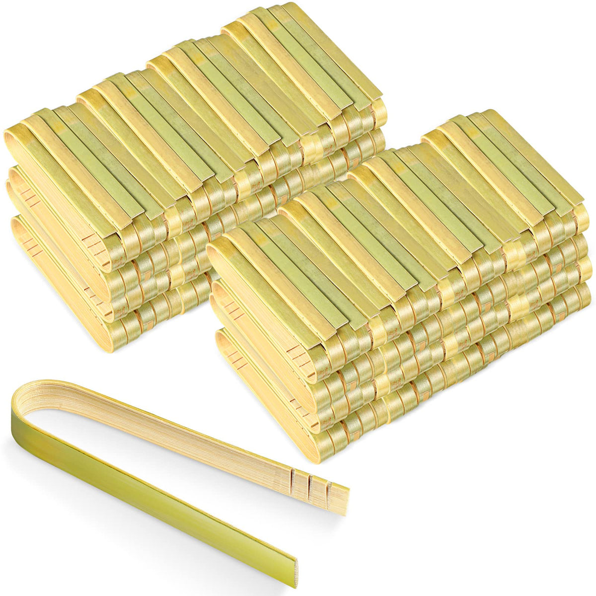 CHENGU 240-piece mini bamboo tongs pack for easy catering and serving.