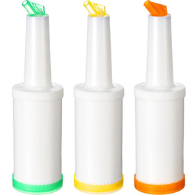 CHENGU green 34 oz bar pour bottle for smooth, controlled juice pours.
