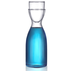CHENGU bedside water carafe with pitcher keeps nightstand tidy and accessible.