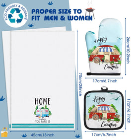 CHENGU campfire design potholder highlights durable stitching for safe cookware handling.