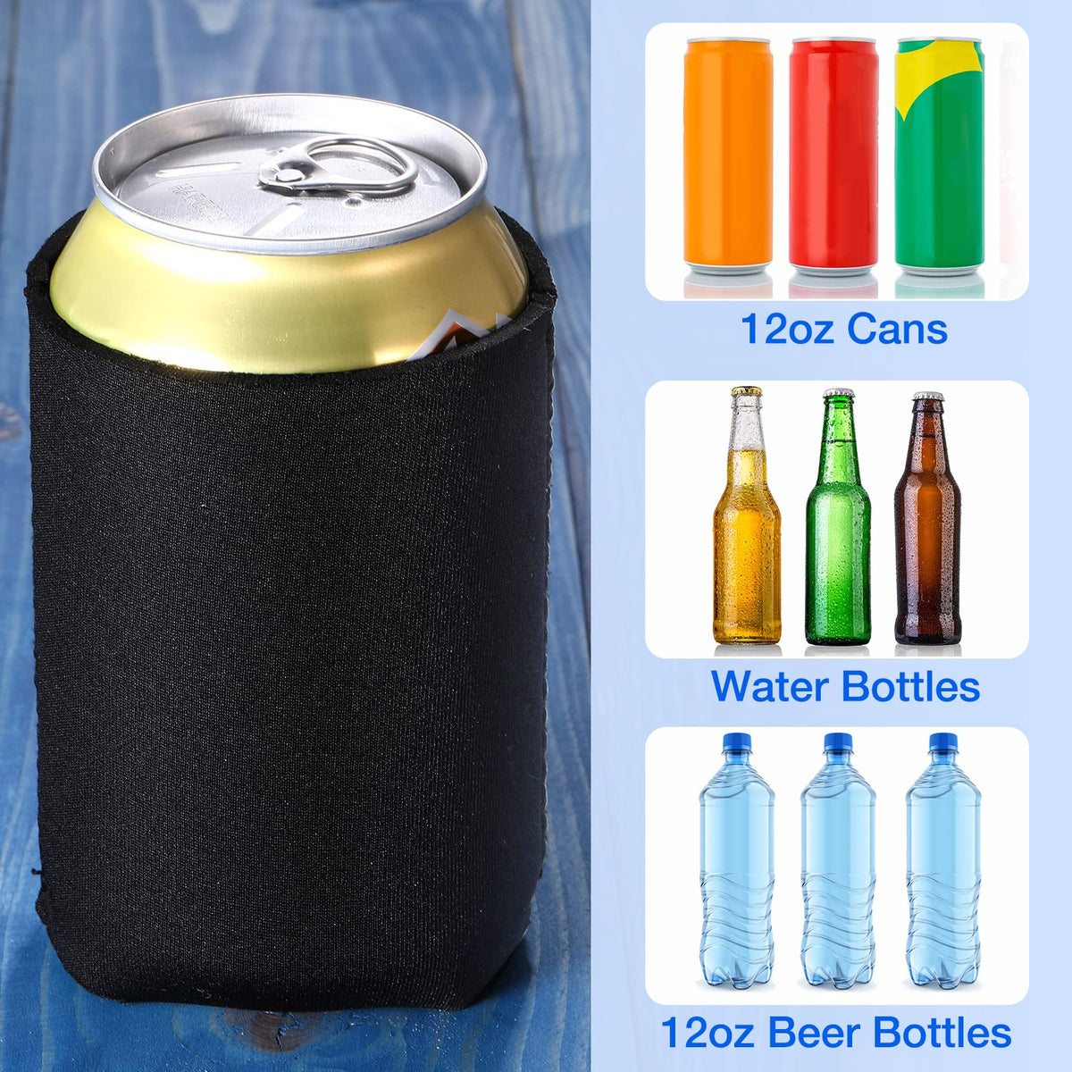CHENGU collapsible can cooler sleeve folded for compact storage and travel convenience