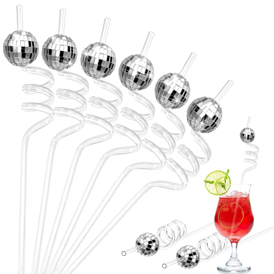 Chengu disco ball straw glitter adds a dazzling beverage embellishment for parties