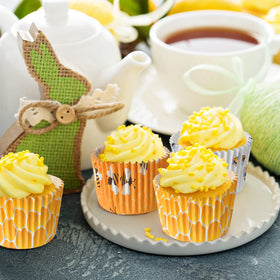CHENGU honey bee liners fit standard cupcakes and muffins neatly.