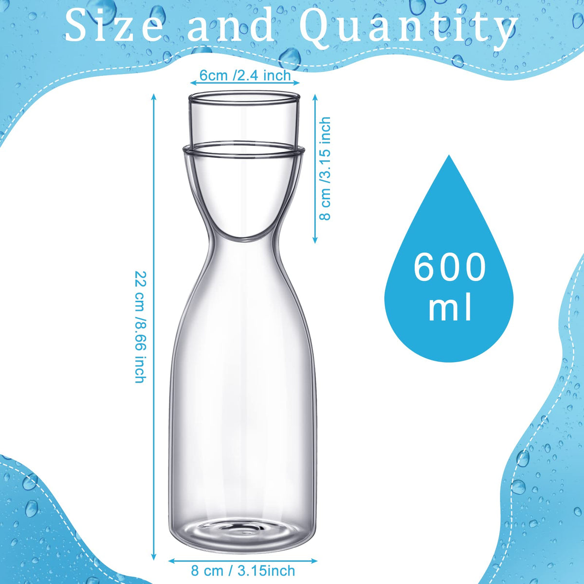 CHENGU mouthwash dispenser glass set ideal for bathroom routines and easy pouring.