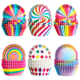 Chengu Rainbow Cupcake Liners pack for quick party dessert prep