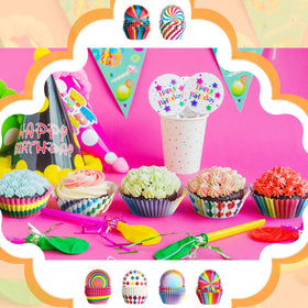 Chengu Rainbow Cupcake Liners size 5x3 cm fits small pastries