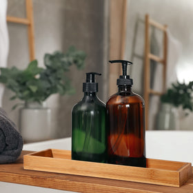 Chengu 3-piece bamboo tray set, easy to stack for space saving storage.