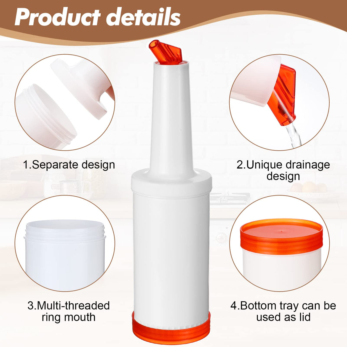 CHENGU wide-mouthed spouts pour thick syrups and juices smoothly