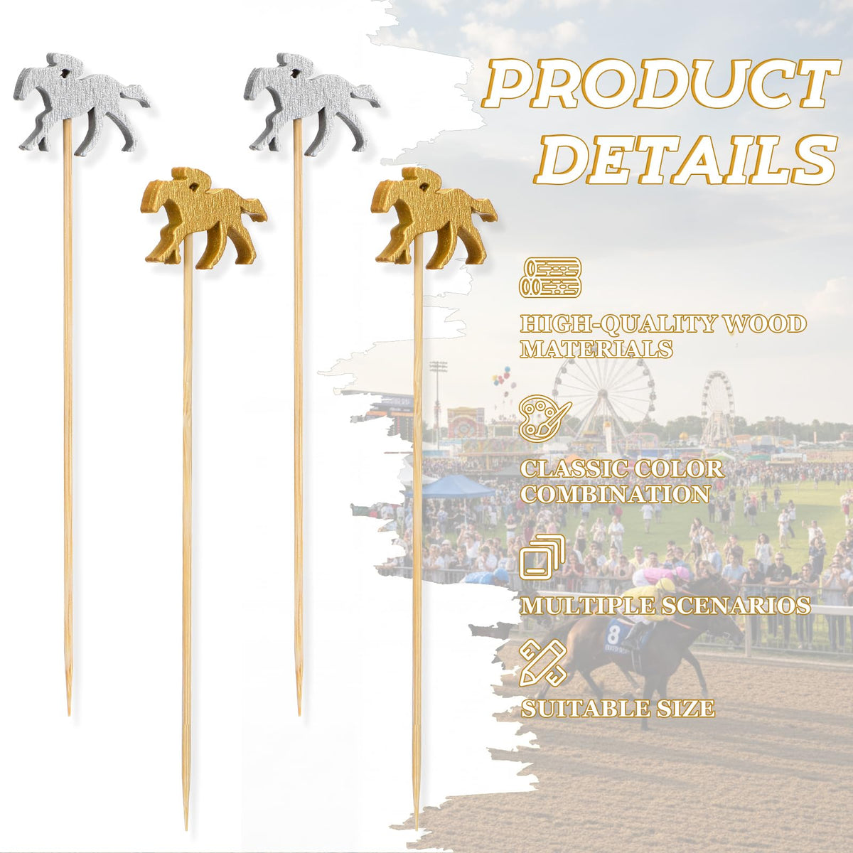 CHENGU wooden derby picks provide clean piercing for fruits and sliders