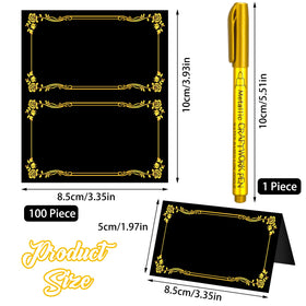 Chenkaiyang place cards with gold foil border add a luxurious wedding touch.