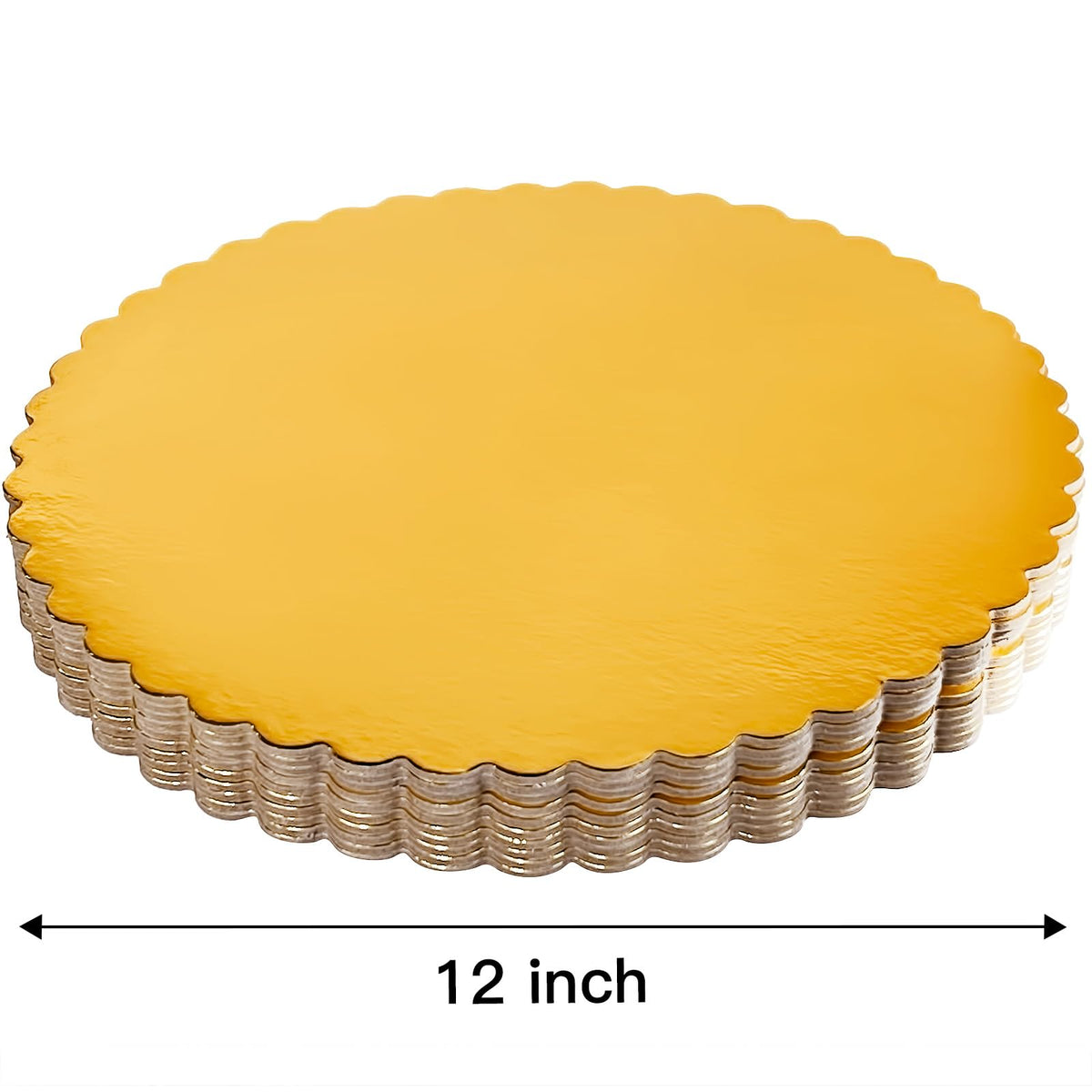 CHERRY gold laminated cake board highlights tiered cake displays while resisting grease.