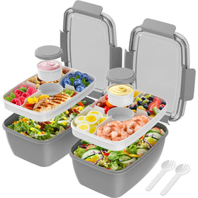 Cherrysea 2Pack salad lunch container front view showing 68oz capacity