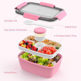 Close-up of Cherrysea 4-compartment tray keeping food separated