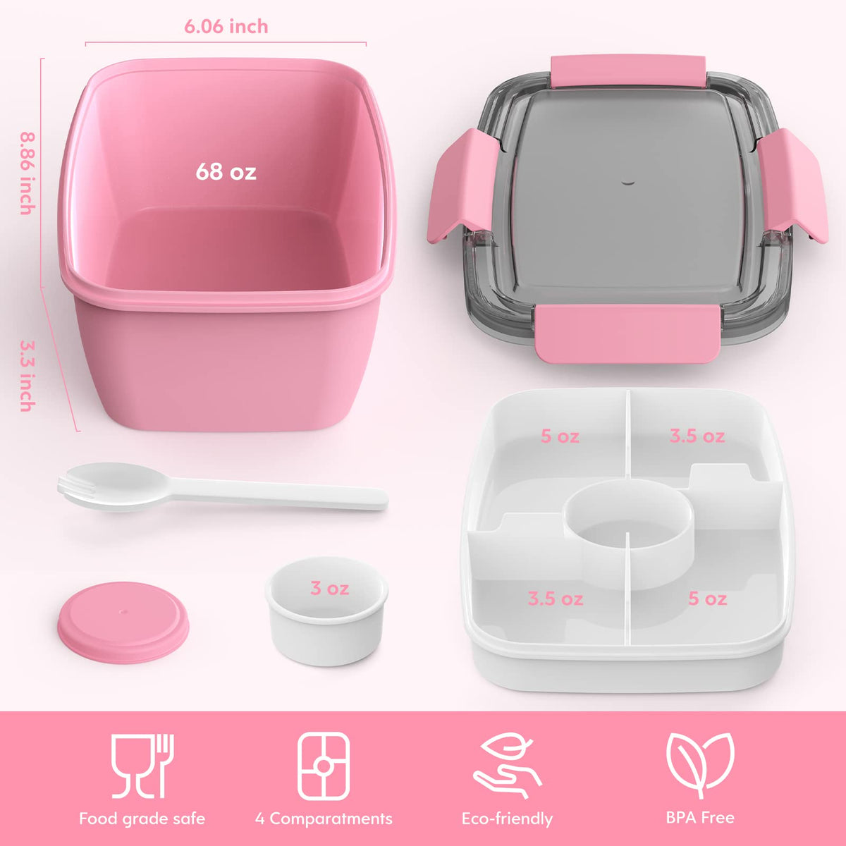 Cherrysea lunch containers ready for backpack or desk use
