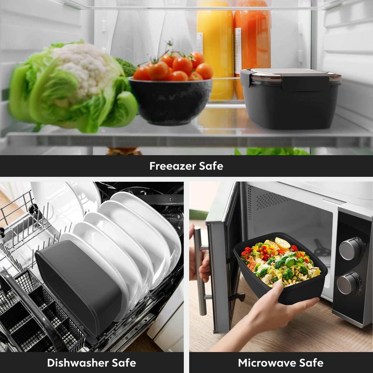 Cherrysea BPA-free durable plastic promotes safe daily meal storage.