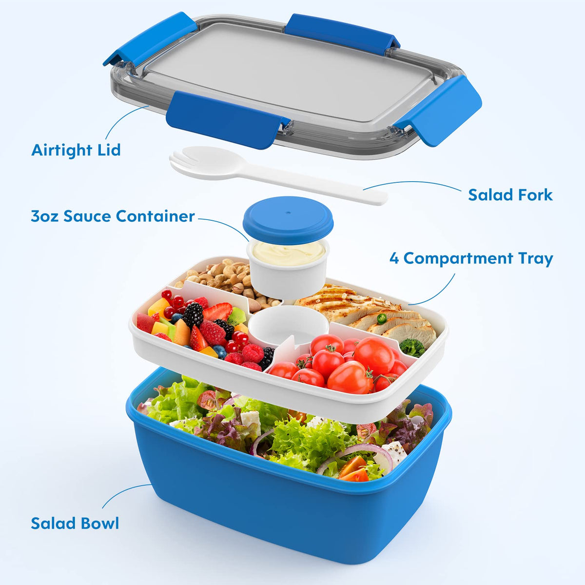 Cherrysea dressing container for sauces—on-the-go dressing container