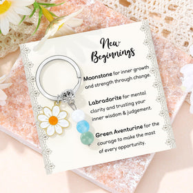 CHESACE Daisy keychain symbolizing fresh starts.