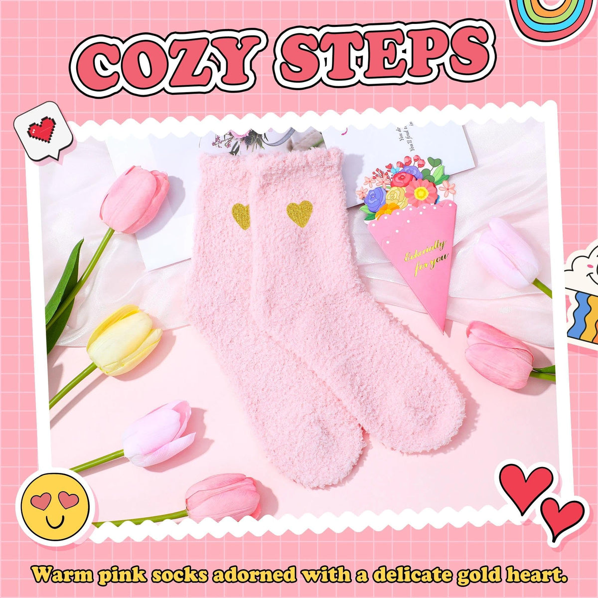 CHESACE cozy socks keep feet warm during self-care evenings