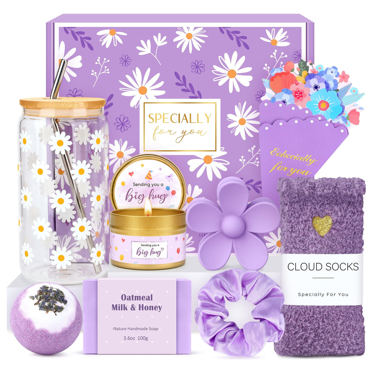 CHESACE gift basket with flower glass cup for daily drinks