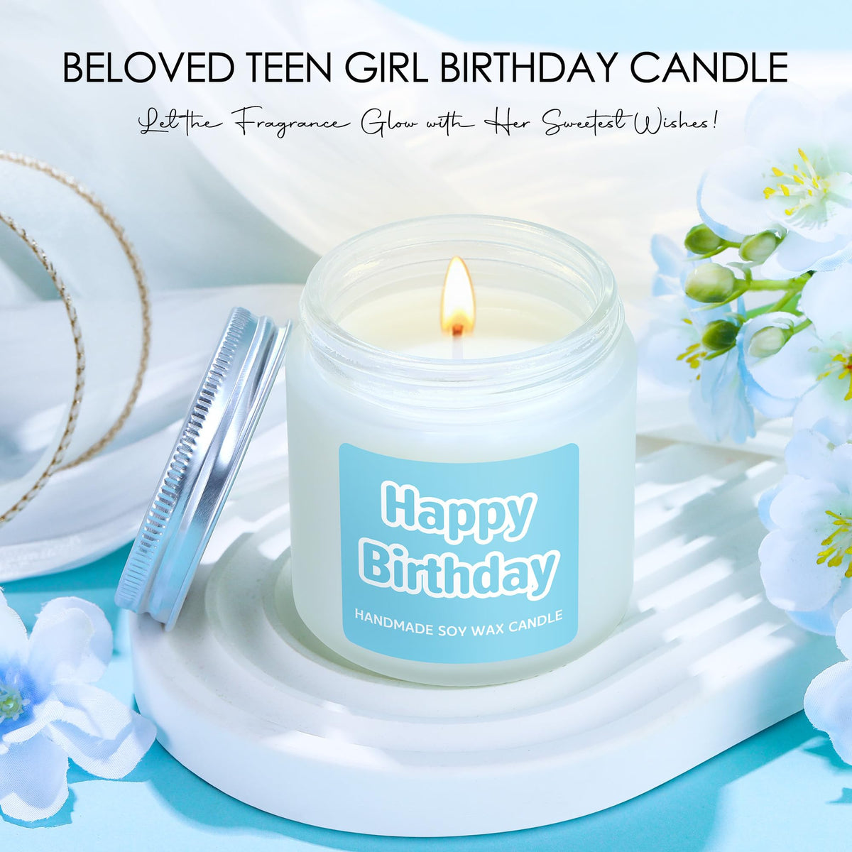 CHESACE HAPPY BIRTHDAY candle adds warm celebratory glow.