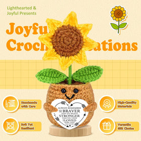 CHESACE knitted sunflower decorative piece for brightening spaces