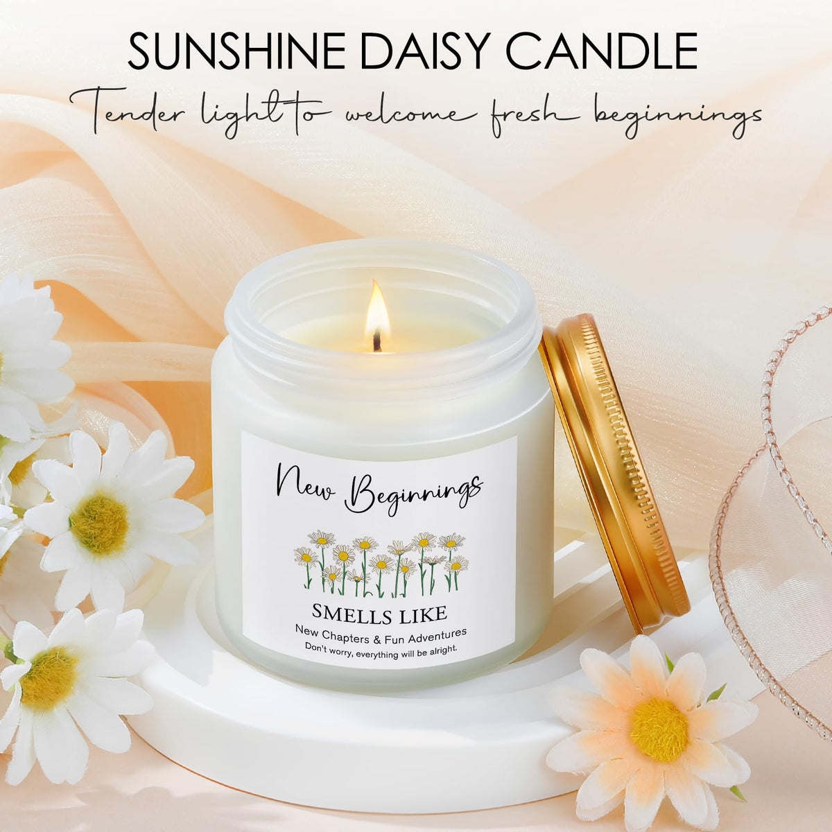 CHESACE New Beginnings scented candle to unwind after a long day.