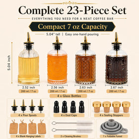 ChezMax syrup dispenser tapered spouts with metal pourers prevent drips.