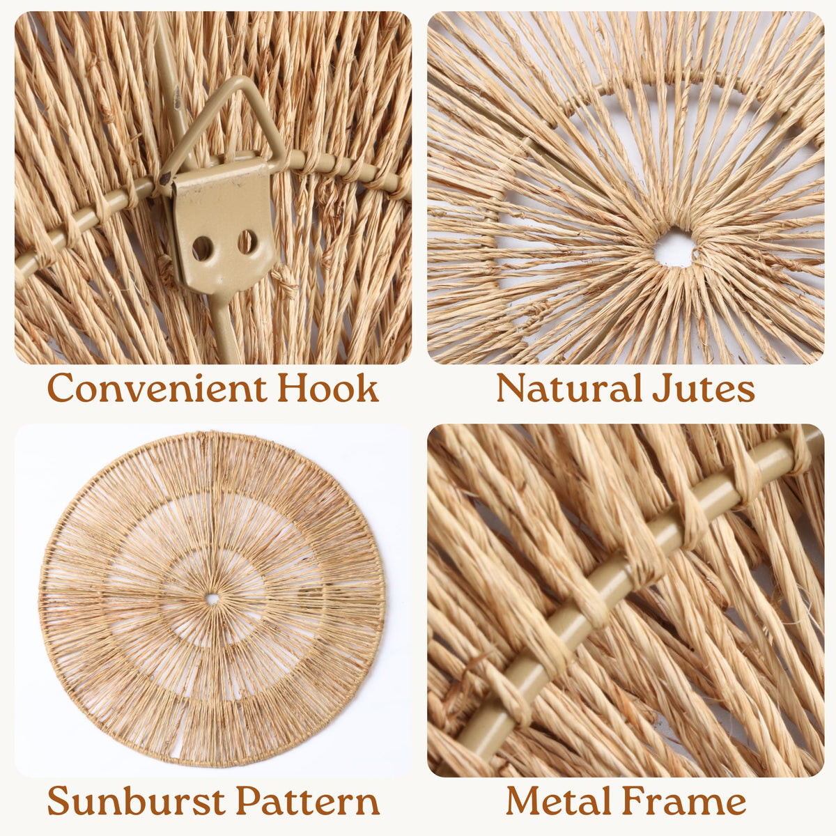 Chi An Home 14-inch boho wall decor creates balanced focal display in living room.