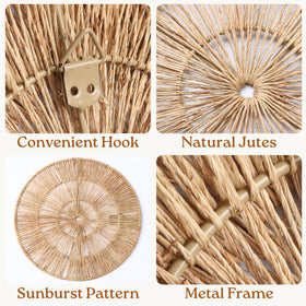 Chi An Home 14-inch boho wall decor creates balanced focal display in living room.