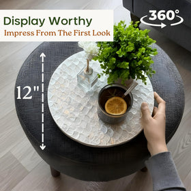 Chi An Home lazy Susan base close-up highlighting sturdy non-slip support.