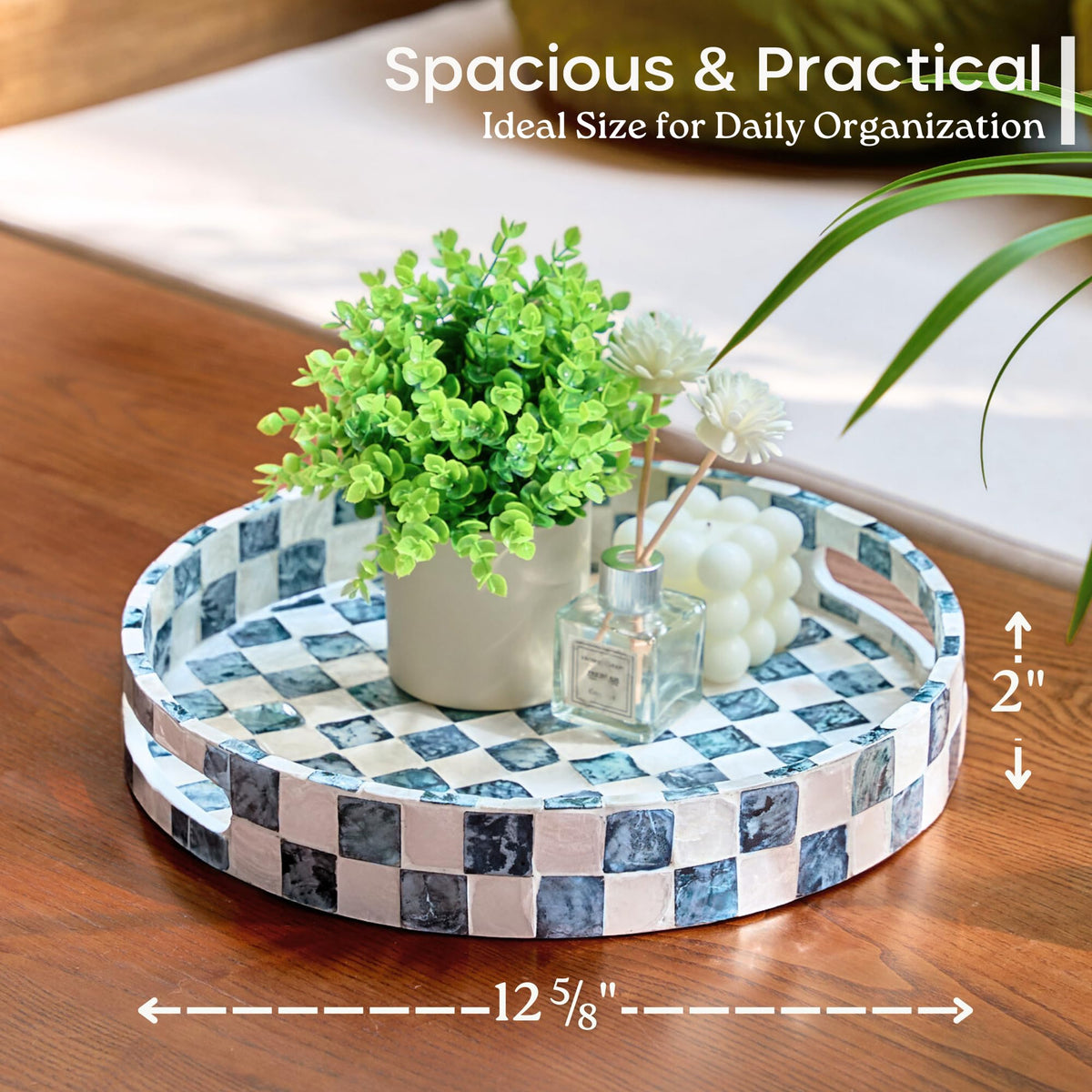 Chi An Home capiz shell tray for kitchen organization and decluttering