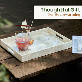 Chi An Home capiz tray gift-ready packaging suggests a stylish housewarming gift.