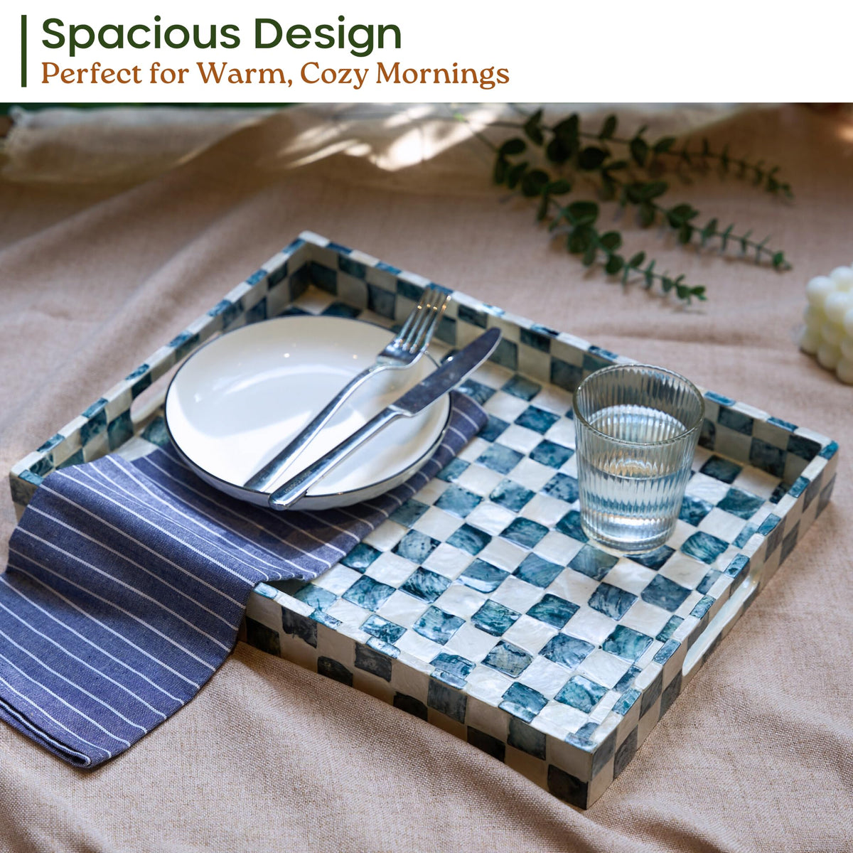 Chi An Home decorative kitchen tray for counters and display spaces.