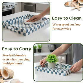 Chi An Home capiz tray handmade adds luminous shimmer to any room.
