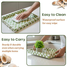Chi An Home indoor-use tray may develop creamy patina over time