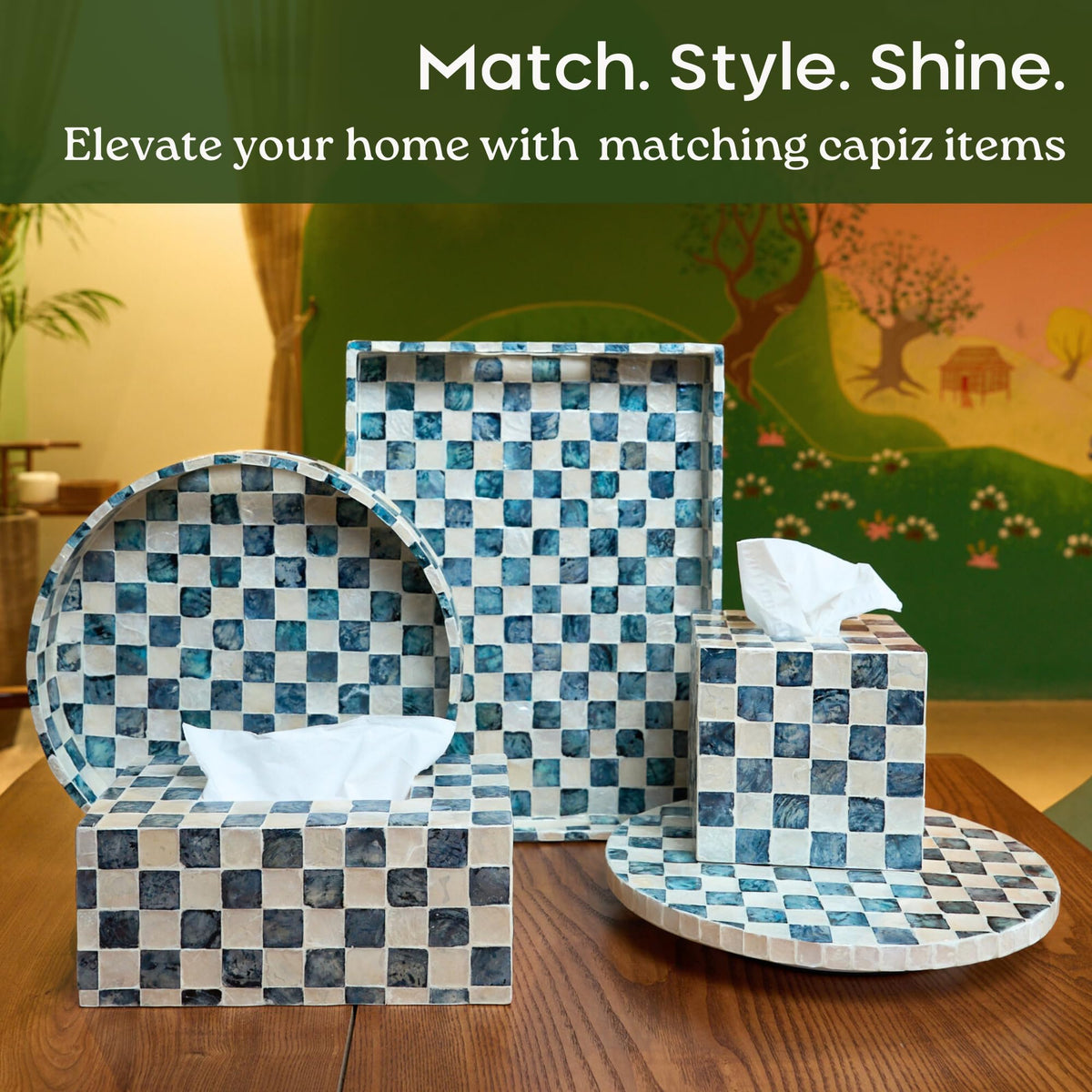 Chi An Home living room coffee table tray enhances surface styling