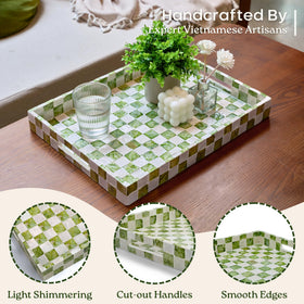 Chi An Home pistachio green tray adds stylish decor to coffee tables