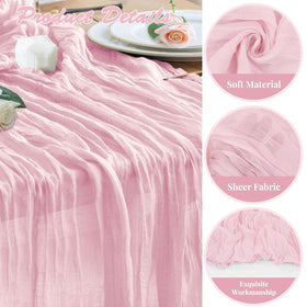 ChicToteDesigns boho gauze runner creates airy wedding decor with delicate drape.