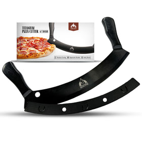 Chicago Brick Oven rocker blade slices crusts evenly for clean pizza portions.