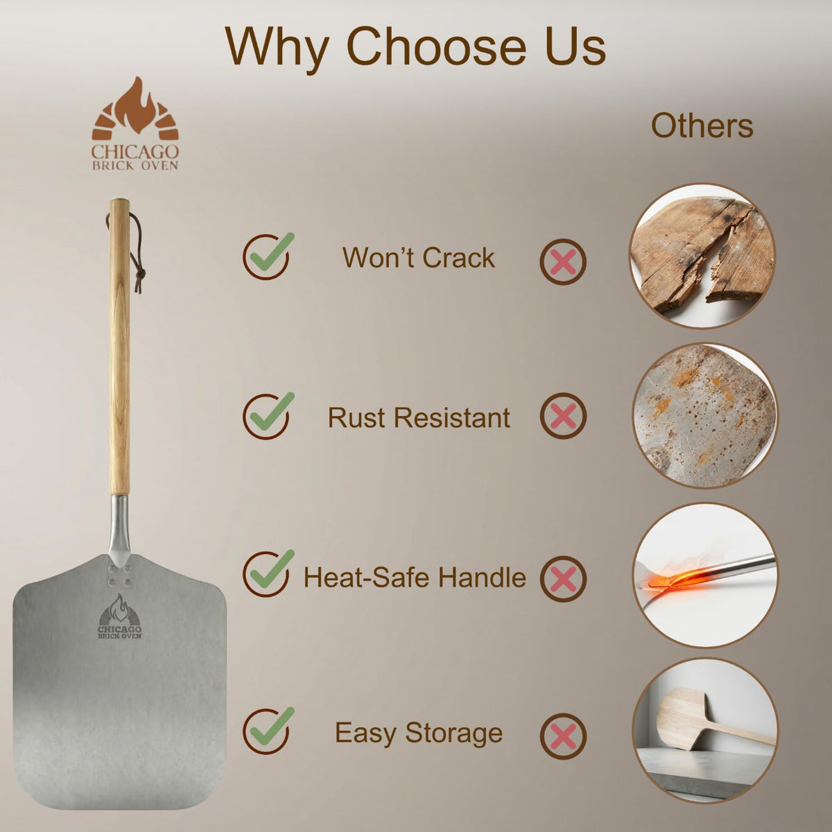 Chicago Brick Oven safety-focused long reach reduces heat exposure