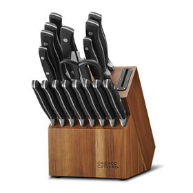 Chicago Cutlery Insignia 18pc block set on counter for organized, easy knife access.